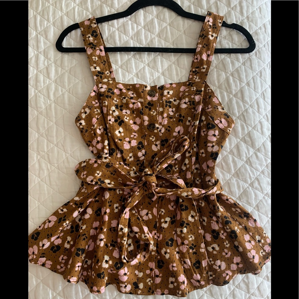 Who What Wear Animal Floral Print Sleeveless Top - BRAND NEW WITH TAGS